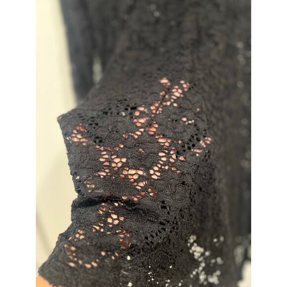 Women’s Vintage Havana Boho Lace Sheer Dress Coverup L Goth Emo - Picture 5 of 7